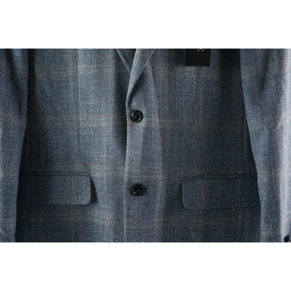 $295 Tommy Hilfiger Textured Windowpane Plaid Modern Fit Sport Coat Men 38R Blue